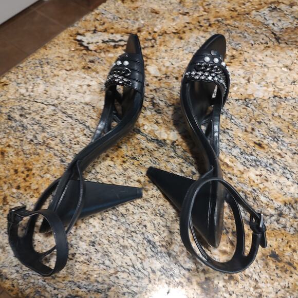 Michael Kors Black Heeled Sandals Size 10M - Picture 6 of 10